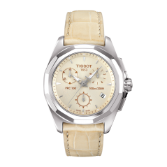 Bracelet cuir beige Tissot - PRC 100 CHRONO QUARTZ / T600027724