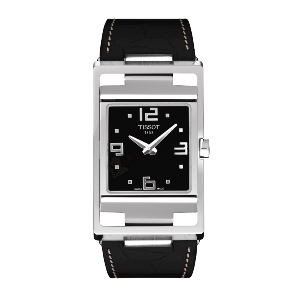 Bracelet cuir noir Tissot - MY-T / T610027487-Bracelet de montre-AtelierNet