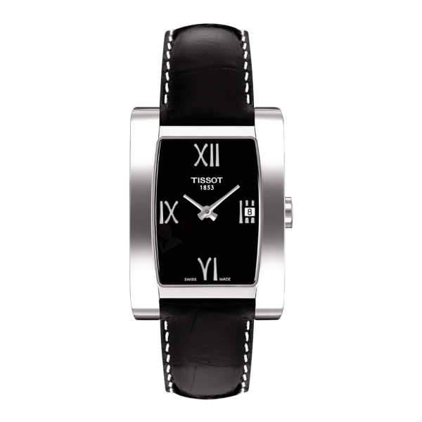 Bracelet cuir noir Tissot - GENEROSI-T / T600027412-Bracelet de montre-AtelierNet