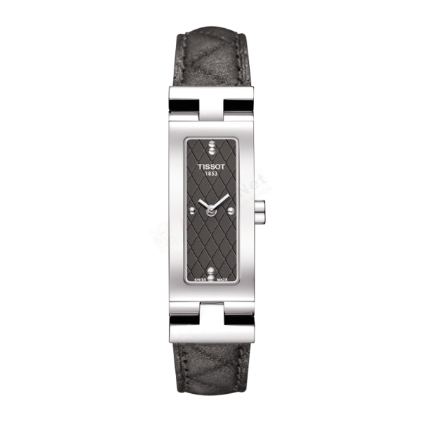 Bracelet cuir anthracite Tissot - TEMPTATION , EQUI-T / T610028225-Bracelet de montre-AtelierNet