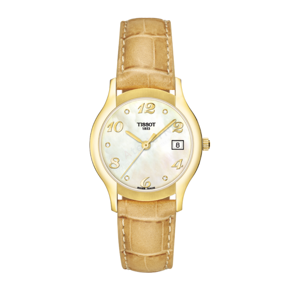 Bracelet cuir beige Tissot - ELY / T600027611-Bracelet de montre-AtelierNet