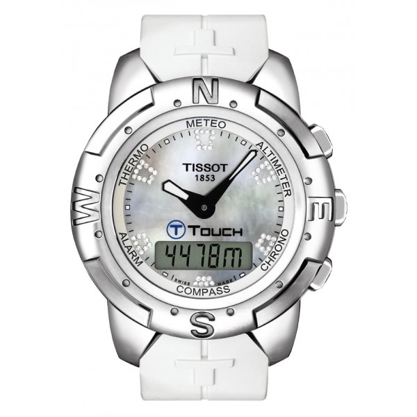 Bracelet caoutchouc blanc Tissot - T-TOUCH / T603025585-Bracelet de montre-AtelierNet