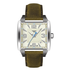 Bracelet cuir brun clair Tissot - QUADRATO GENT XL / T610021083