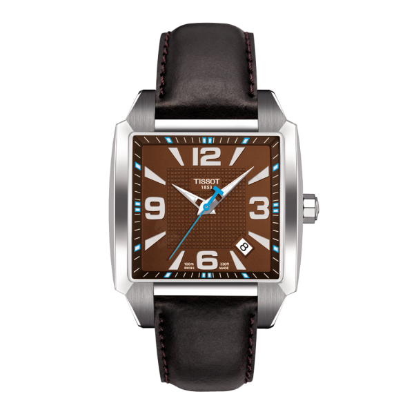 Bracelet cuir brun Tissot - QUADRATO GENT / T600021062-Bracelet de montre-AtelierNet