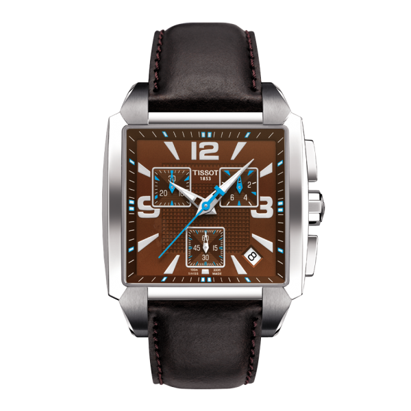 Bracelet cuir brun Tissot - QUADRATO GENT XL / T610020860-Bracelet de montre-AtelierNet