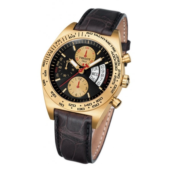 Bracelet cuir brun Tissot - PRS 516 GOLD / T600013488-Bracelet Montre Cuir-AtelierNet