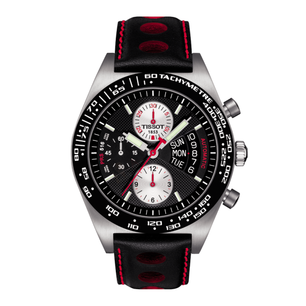 Bracelet cuir noir Tissot - PRS 516 CHRONO / T600025649-Bracelet de montre-AtelierNet