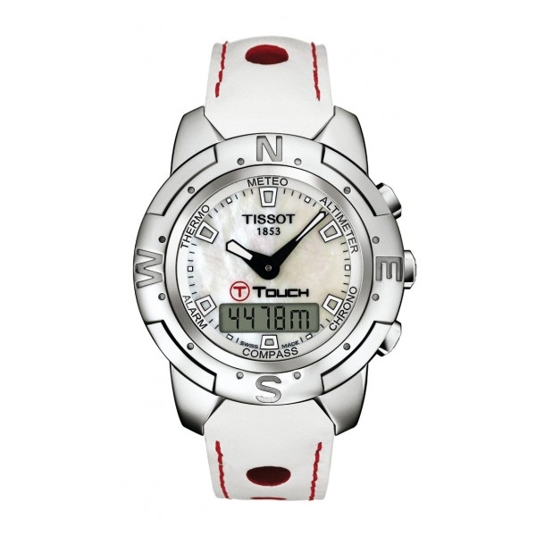 Bracelet leather white Tissot - T-TOUCH / T600020327-Bracelets Cuir-AtelierNet