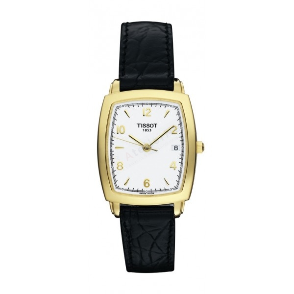 Bracelet leather black Tissot - SCULPTUR LINE / T600019683-Bracelets Cuir-AtelierNet