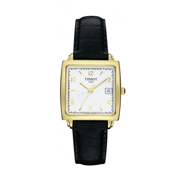 Bracelet leather black Tissot - SCULPTUR LINE / T600019684-Bracelets Cuir-AtelierNet