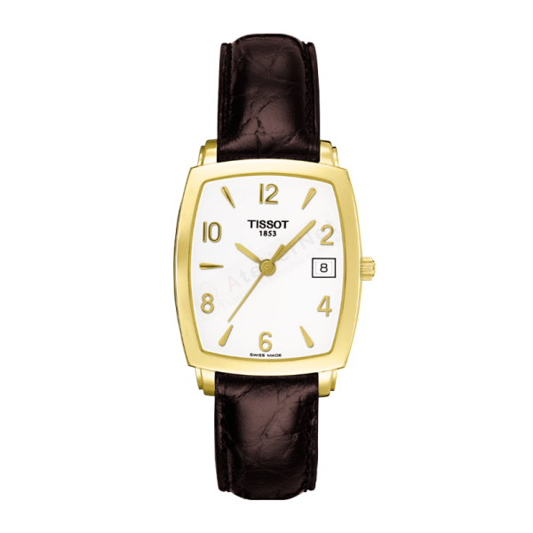 Bracelet cuir brun Tissot - SCULPTUR LINE / T600019685-Bracelet Montre Cuir-AtelierNet