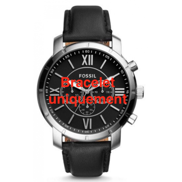 Bracelet De Montre Fossil En Cuir Noir 22mm - Pièce D'Origine FS-5132, Remplacement Pour Montres Fossil