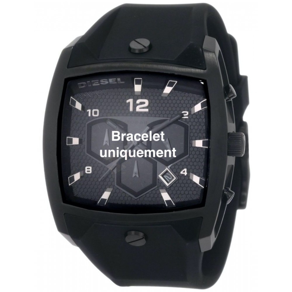 Bracelet caoutchouc noir Diesel - DZ4196-Bracelet Montre Diesel-AtelierNet