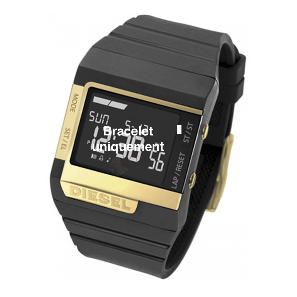 Bracelet silicone black Diesel - DZ7135-Bracelets Diesel-AtelierNet