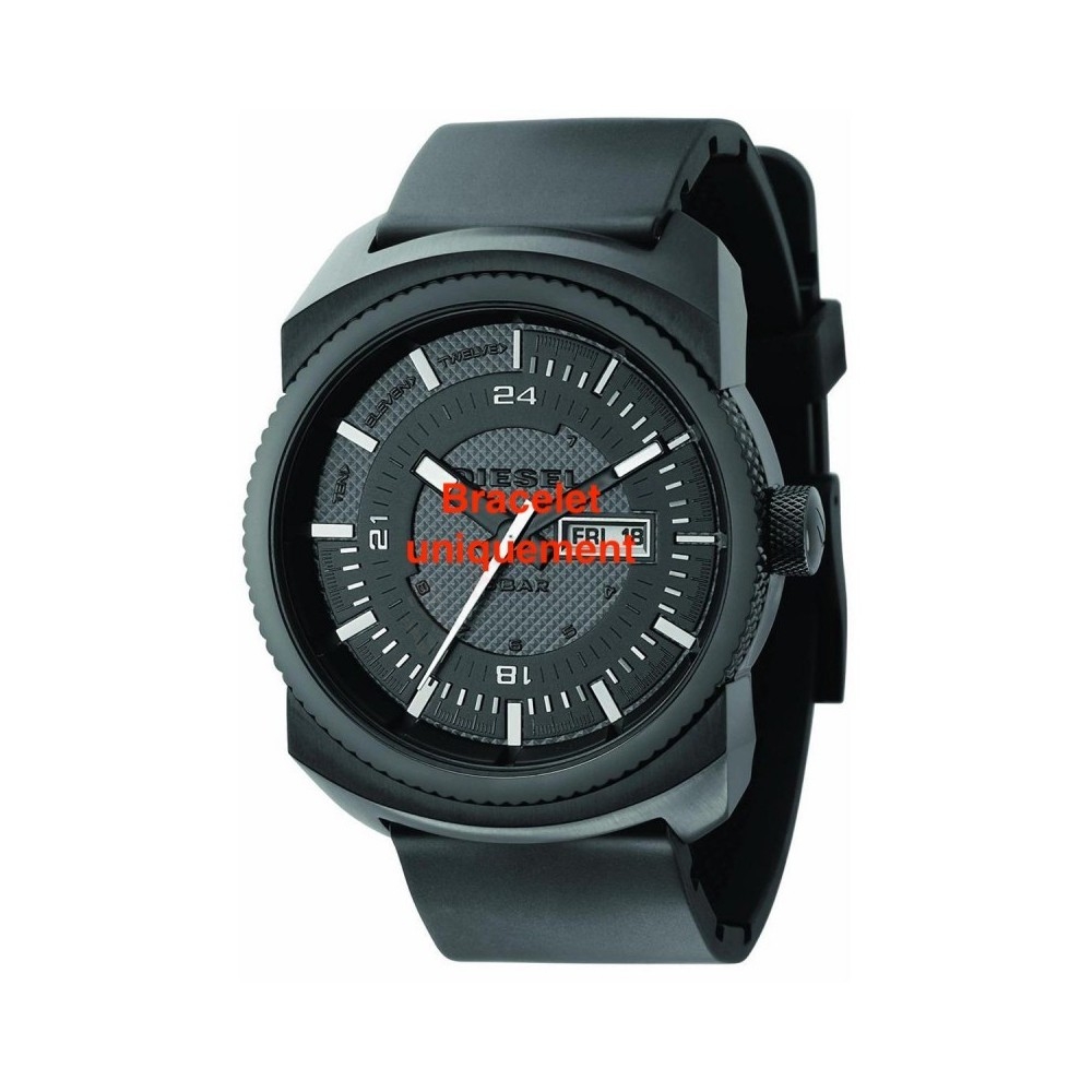 Bracelet caoutchouc noir Diesel - F-STOP / DZ1262-Bracelet Montre Diesel-AtelierNet