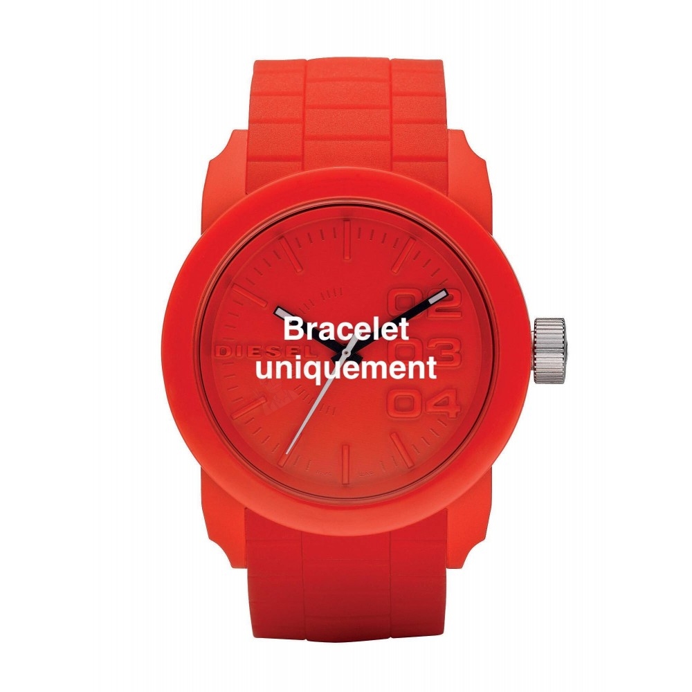 Bracelet caoutchouc rouge Diesel - FRANCHISE -44 / DZ1440-Bracelet Montre Diesel-AtelierNet