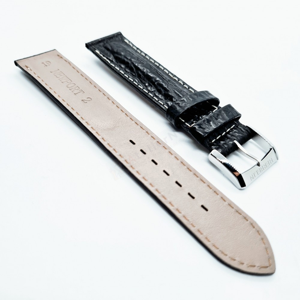 Bracelet De Montre Cuir Véritable Vert – Style Requin, Largeur 18 Mm, Fait Main, Vintage, Luxe