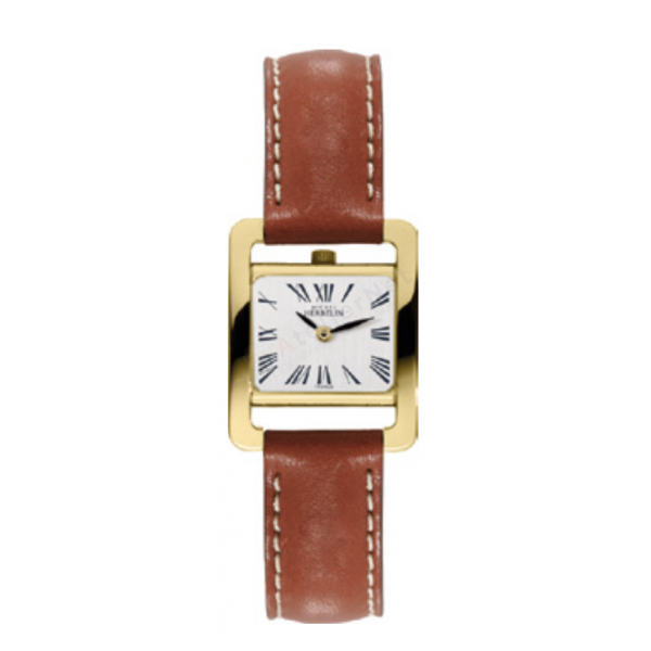 Bracelet cuir double tour Michel Herbelin - V ème AVENUE - 17037 / 14-LAN-BLAN-14-Bracelet Montre Cuir-AtelierNet