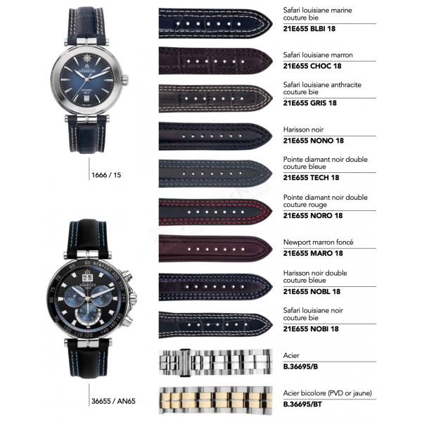 Bracelets Michel Herbelin - NEWPORT CHRONO ET AUTOMATIC / 36655 - 1666 - 36695 - 18466-Bracelet de montre-AtelierNet