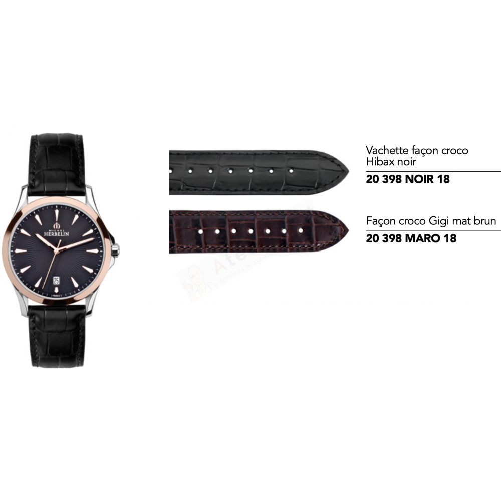 Bracelets Michel Herbelin Cuir - LYRE / 12213-Bracelet de montre-AtelierNet