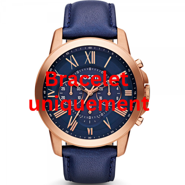 Bracelet cuir bleu Fossil - GRANT / FS4835 - FS4835IE-Bracelet de montre-AtelierNet