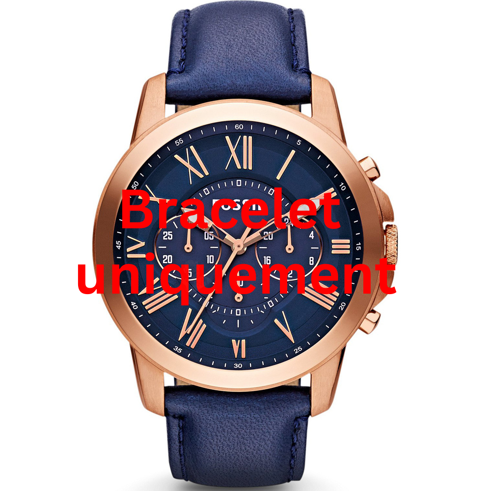 Bracelet cuir bleu Fossil - GRANT / FS4835 - FS4835IE-Bracelet de montre-AtelierNet