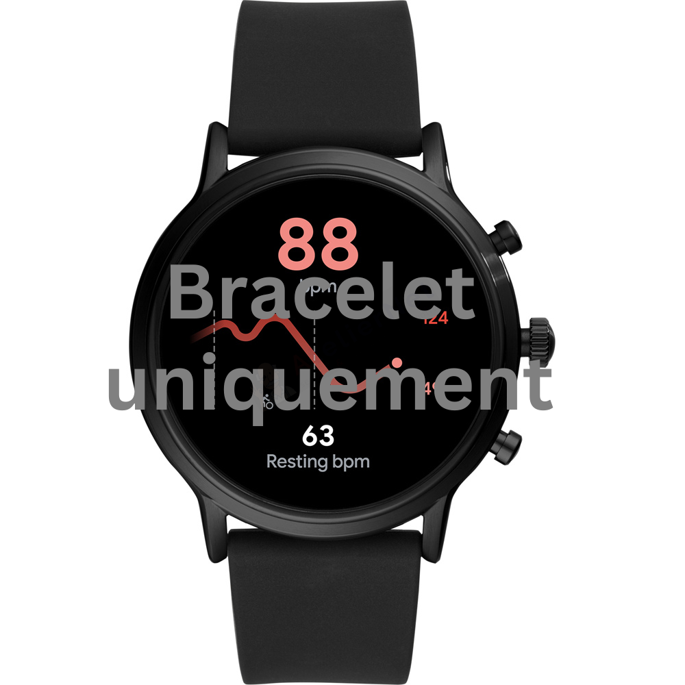 Bracelet caoutchouc silicone noir Fossil - CARLYLE / FTW4025 - FTW7010-Bracelet de montre-AtelierNet