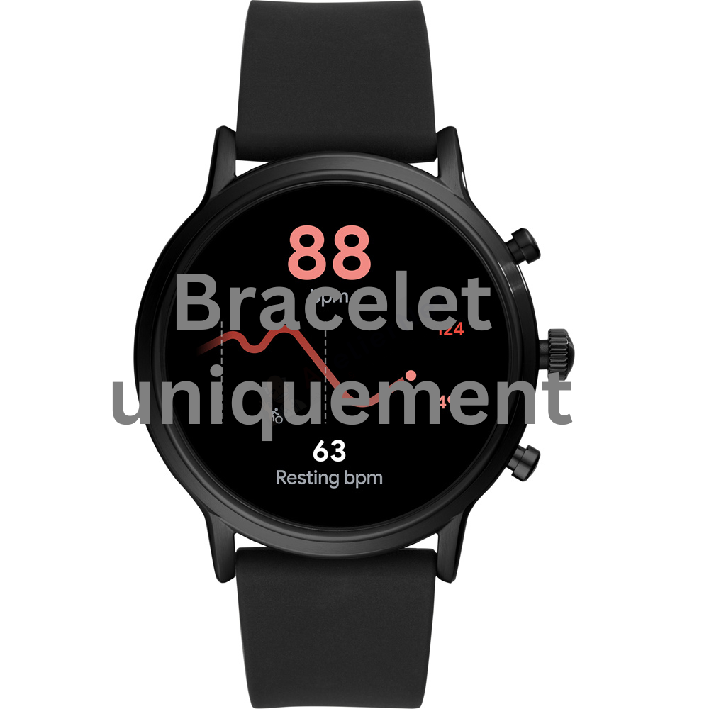 Bracelet rubber silicone black Fossil - CARLYLE / FTW4025 - FTW7010-Bracelets de montres-AtelierNet