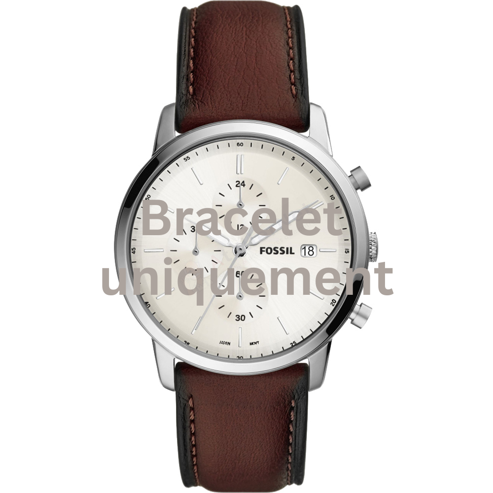Bracelet cuir brun Fossil - MINIMALIST CHRONO / FS5849-Bracelet de montre-AtelierNet