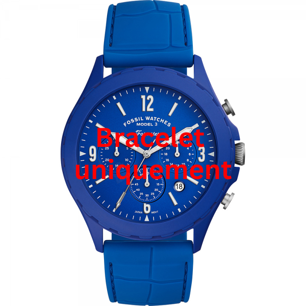 Bracelet caoutchouc silicone bleu Fossil - FORRESTER CHRONO / LE1098-Bracelet de montre-AtelierNet