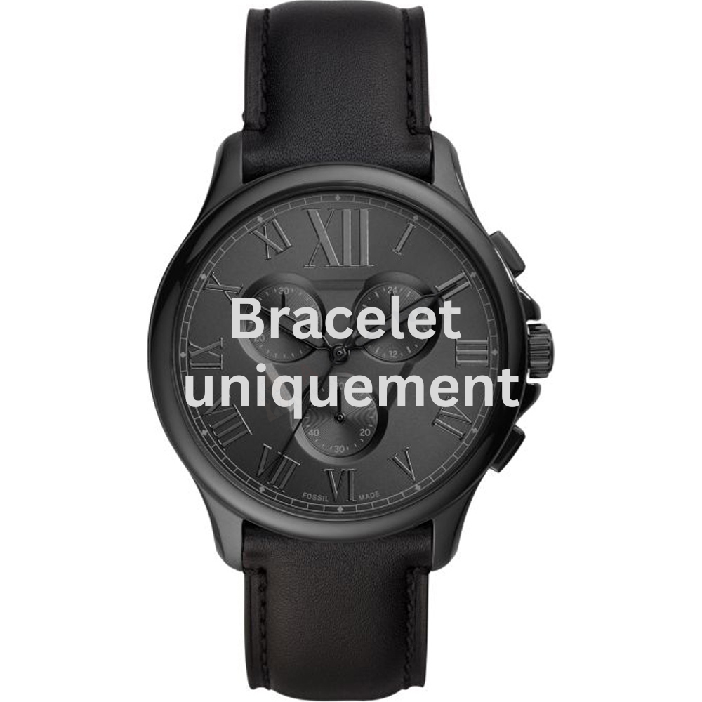 Bracelet cuir noir Fossil - MONTY / FS5641 -FS5447 - FS5410 - FS5500SET - FS5478-Bracelet de montre-AtelierNet