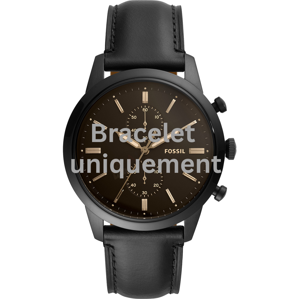Bracelet cuir noir Fossil - TOWNSMAN / FS5585-Bracelet de montre-AtelierNet