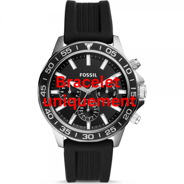 Bracelet caoutchouc noir Fossil - BANNON / BQ2494 - BQ2508-Bracelet de montre-AtelierNet