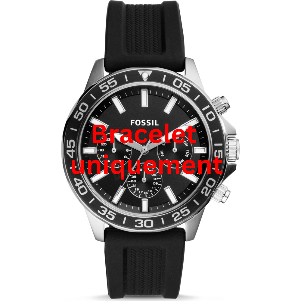 Bracelet caoutchouc noir Fossil - BANNON / BQ2494 - BQ2508-Bracelet de montre-AtelierNet