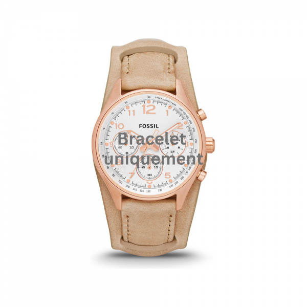 Bracelet leather beige Fossil - FLIGHT LADIES / CH2884-Bracelets de montres-AtelierNet