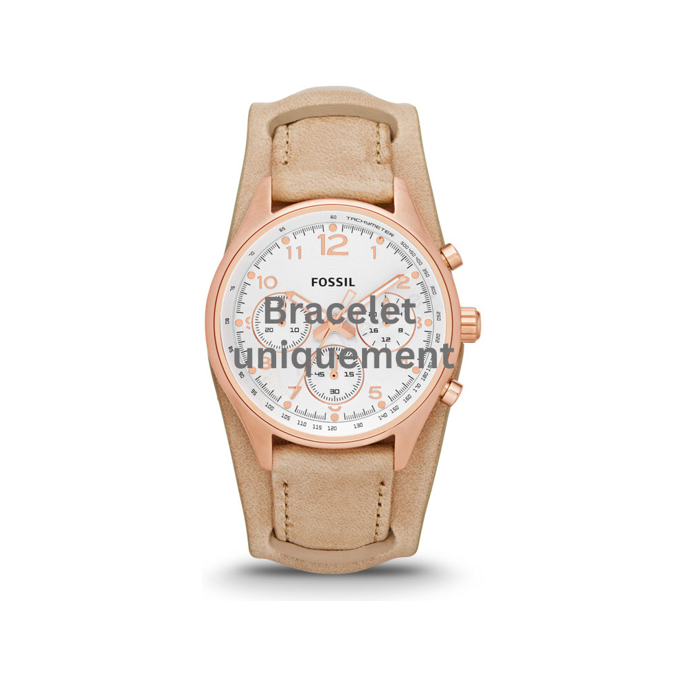 Bracelet cuir beige Fossil - FLIGHT LADIES / CH2884-Bracelet de montre-AtelierNet