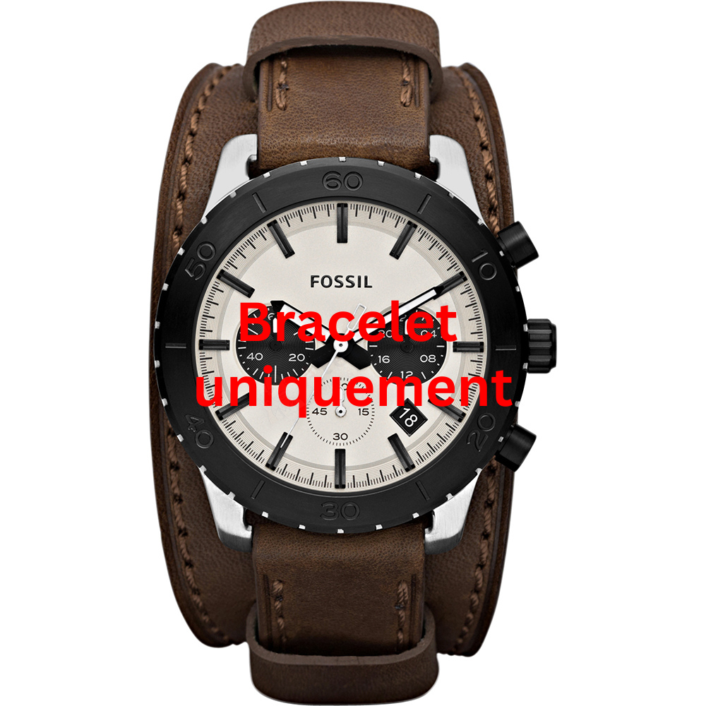 Bracelet cuir brun Fossil - KEATON / JR1395-Bracelet de montre-AtelierNet