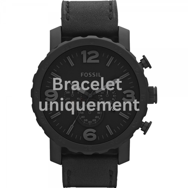 Bracelet cuir noir Fossil - NATE / JR1354 - JR1520 - JR1519-Bracelet de montre-AtelierNet