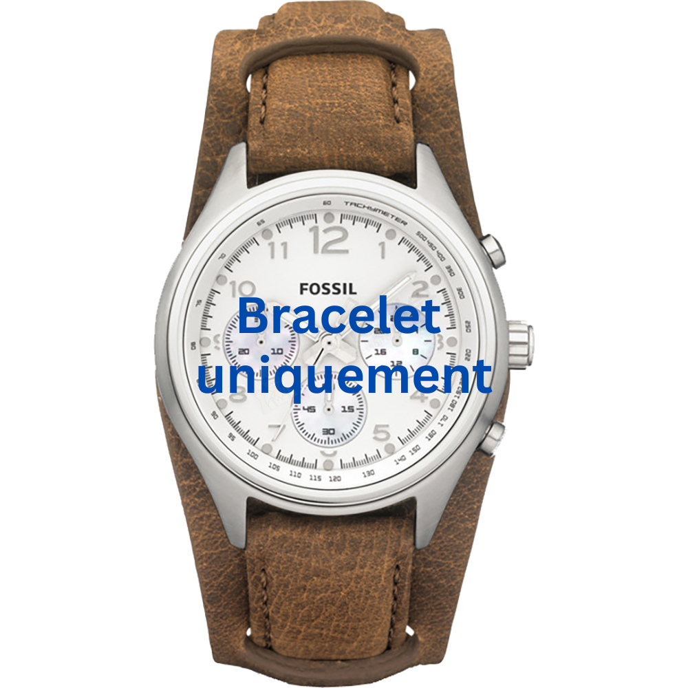 Bracelet cuir brun Fossil - FLIGHT LADIES / CH2795-Bracelet de montre-AtelierNet