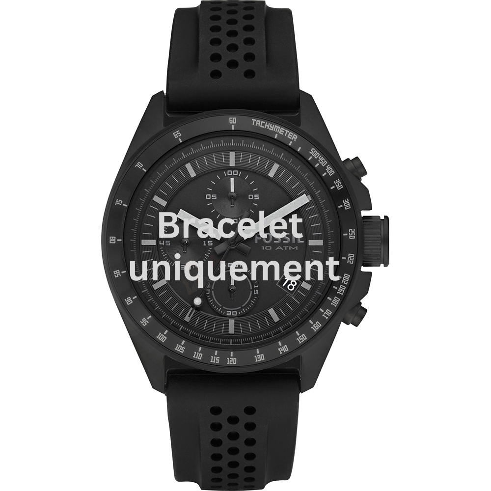 Bracelet caoutchouc noir Fossil - DECKER / CH2703-Bracelet de montre-AtelierNet