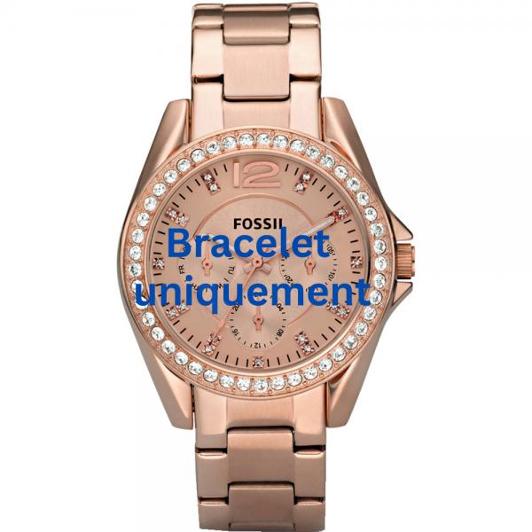 Bracelet métal or rose Fossil - RILEY / ES2811 - ES3385 - ES3656 - ES3569 - ES3531- ES3341 - ES3508 - ES4138-Bracelet de montre-AtelierNet