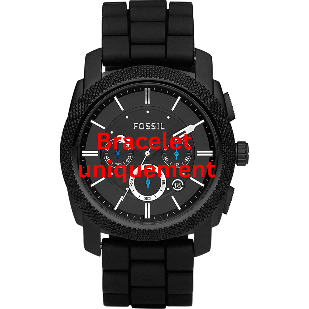 Bracelet silicone noir Fossil - MACHINE / FS4605 - FS4487 - FS4487IE-Bracelet de montre-AtelierNet