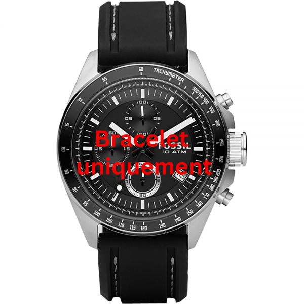 Bracelet silicone black Fossil - DECKER / CH2573 - CH2588 - CH2594 - LE1007-Bracelets de montres-AtelierNet