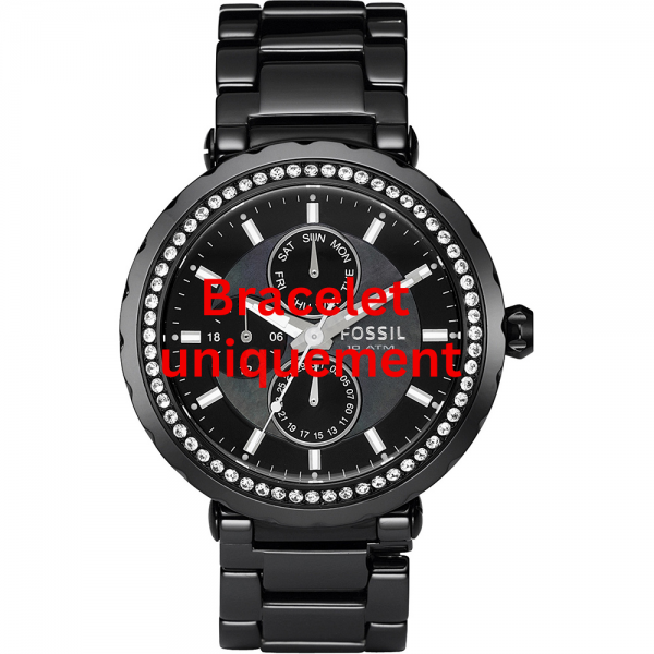 Bracelet ceramic black Fossil - ALLIE / CE1009 - CE1001 - CE1013-F-Bracelets de montres-AtelierNet