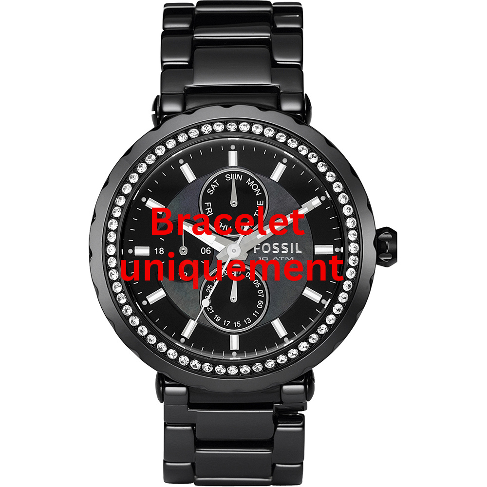 Bracelet céramique noir Fossil - ALLIE / CE1009 - CE1001 - CE1013-F-Bracelet de montre-AtelierNet