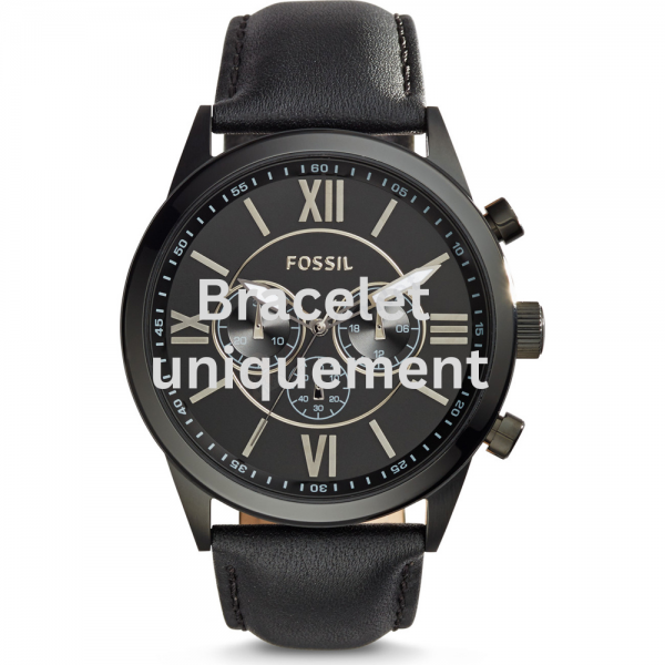 Bracelet leather black Fossil - FLYNN / BQ1777-Bracelets de montres-AtelierNet