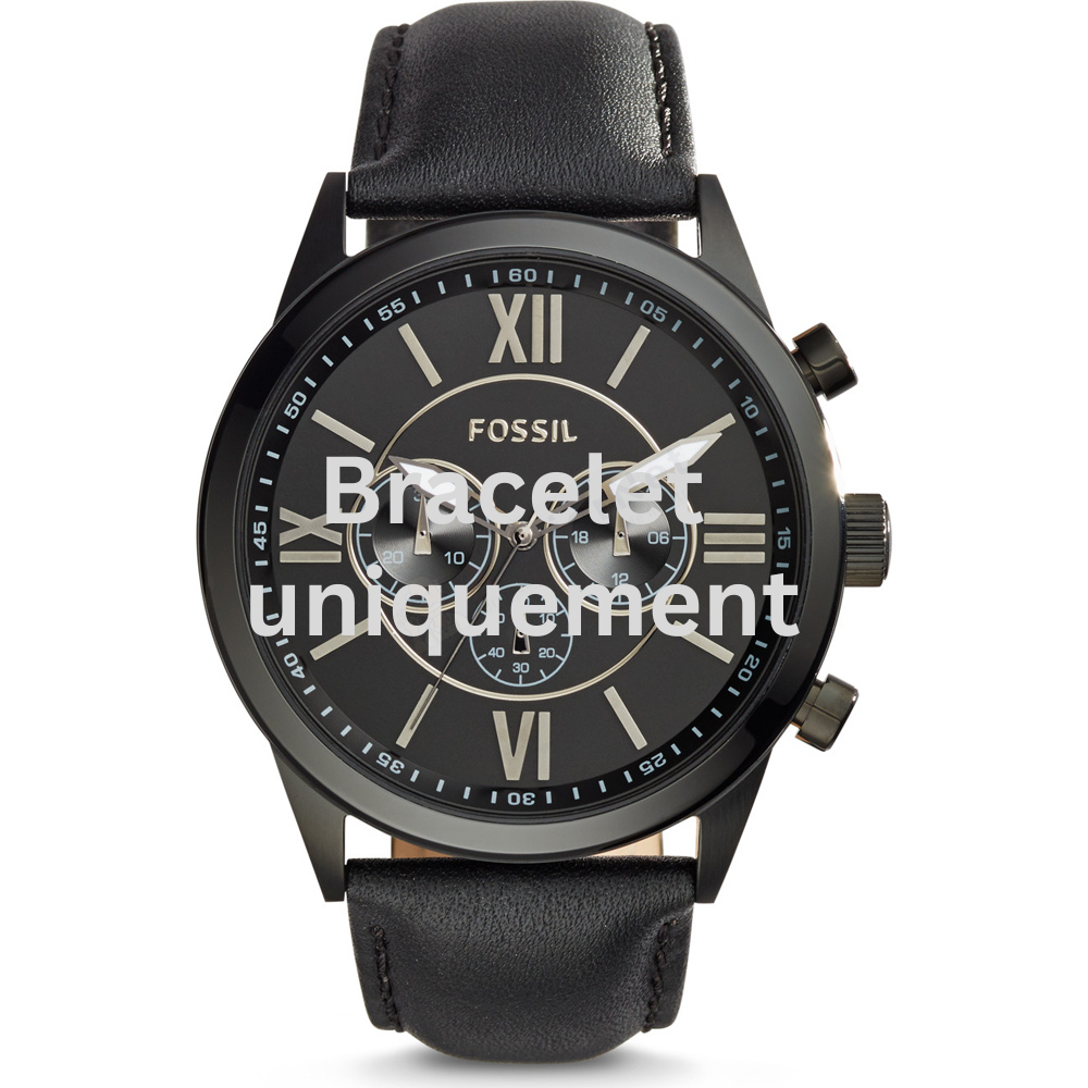 Bracelet cuir noir Fossil - FLYNN / BQ1777-Bracelet de montre-AtelierNet
