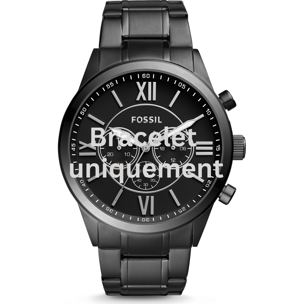 Bracelet métal noir Fossil - FLYNN / BQ1127 - BQ2092 - BQ2151 - BQ2220 - BQ2282 - BQ2243 - BQ2130 - BQ2269 - BQ2260-Bracelet de montre-AtelierNet