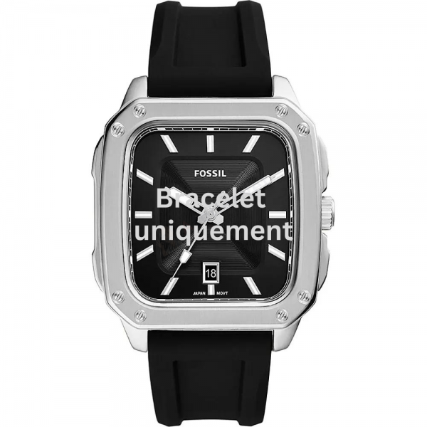 Bracelet caoutchouc noir Fossil - INSCRIPTION / FS5980-Bracelet de montre-AtelierNet