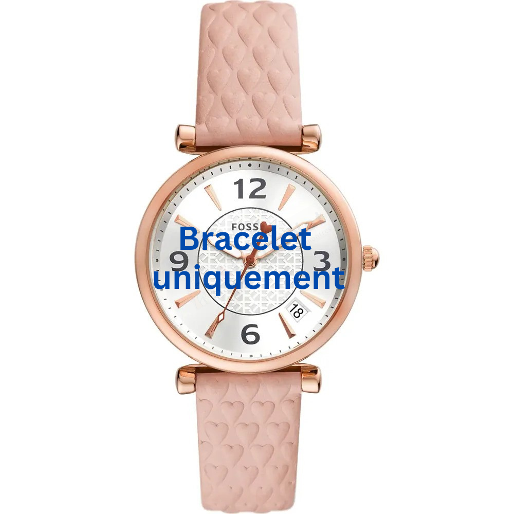 Bracelet cuir rose Fossil - CARLIE / ES5269-Bracelet de montre-AtelierNet